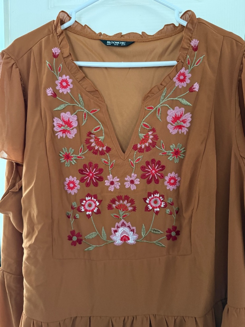New,Never Worn, Bloomchic, Rust Boho Midi/Mini Dress Size 26 View 2